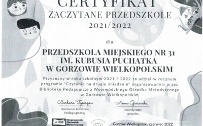 CERTYFIKAT ZACZYTANEGO PRZEDSZKOLA