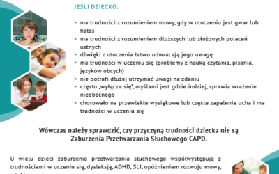 Darmowa ankieta dla rodziców, dotycząca zaburzeń przetwarzania słuchowego