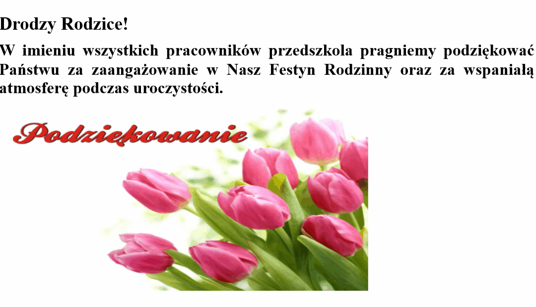 Podziękowanie dla Rodziców